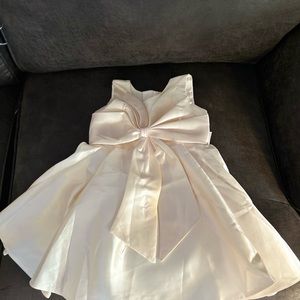 Ivory Satin Flowergirl Dress 4T Ivory Cream